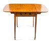 A George III Satinwood Pembroke Table Height 27 1/2 x width 45 1/2 x depth 36 inches.