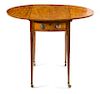 A George III Satinwood Pembroke Table Height 28 x width 35 x depth 26 inches.