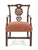 A George III Style Mahogany Armchair Height 38 1/4 inches.