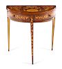 A George III Marquetry Flip-Top Table Height 29 1/2 x width 30 1/8 x depth 14 3/4 inches.