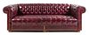 A Faux Leather Upholstered Chesterfield Sofa Height 29 x width 90 x depth 34 inches.