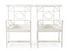 * A Pair of Chatsworth Estate White Painted Garden Chairs Height 40 inches.