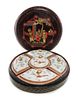 A Chinese Export Porcelain and Lacquered Serving Set Diameter 21 3/4 inches.