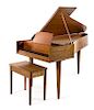 An Eric Herz Harpsichord Height 34 x width 35 x length 73 1/2 inches.