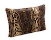 A Simulated Ocelot Fur Pillow 21 1/2 x 14 inches.