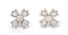* A Pair of Platinum and Diamond Floret Snowflake Earrings, 1.90 dwts.