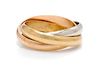 An 18 Karat Tricolor Gold 'Trinity' Ring, les Must de Cartier, 5.60 dwts.