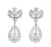* A Pair of Platinum and Diamond Pendant Earrings, 26.70 dwts.