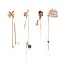 A Collection of Antique Stickpins and Brooch, 9.10 dwts.