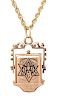 A Victorian 14 Karat Rose Gold and Enamel Mourning Pendant/Necklace, 7.20 dwts.