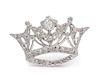 * A 14 Karat White Gold and Diamond Crown Pendant/Brooch, 3.30 dwts.