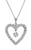 An 18 Karat White Gold and Diamond Heart Pendant, 3.70 dwts.