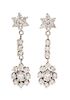 * A Pair of White Gold and Diamond Dangle Earrings, 3.40 dwts.