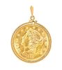 A 14 Karat Yellow Gold US $20 Liberty Head Coin Pendant, 24.90 dwts.