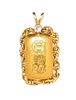 * A Yellow Gold, USSR 20 Gram Ingot and Diamond Pendant, 14.10 dwts.