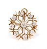 A Yellow Gold and Diamond Snowflake Pendant/Brooch, 3.30 dwts.