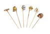 A Collection of Horse and Sporting Motif Stickpins, 6.60 dwts.