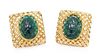A Pair of 18 Karat Yellow Gold and Glass Cameo Earclips, SOHO, Italian, 10.70 dwts.