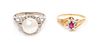 A Collection of Gold, Diamond and Gemstone Rings, 4.40 dwts.