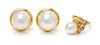 * A Collection of Yellow Gold, Cultured Pearl, Mabe Pearl and Diamond Jewelry, 18.10 dwts.