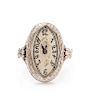 An Art Deco 18 Karat White Gold Watch/Ring, 6.60 dwts.