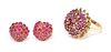 * A Collection of 18 Karat Yellow Gold and Ruby Jewelry, 8.80 dwts.