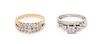 A Collection of Gold and Diamond Rings, 3.60 dwts.