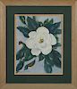 Octavia Gayden Tullis (1881-1970, Louisiana), "Magnolia Blossom," watercolor, signed lower left, framed, H.- 18 1/2 in., W.- 