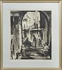 Earl Horter (1881-1940, Pennsylvania), "The Kitchen New Orleans," 20th c., aquatint, ed/179, pencil signed lower right margin