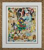 Leroy Neiman (1921-2012), "La Cuisine Francaise," serigraph, 1995, pencil signed lower right, presented in a gilt relief fram