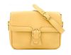 * A Gucci Pale Yellow Leather Flap Handbag, 10" x 8" x 3"; Strap drop: 20".