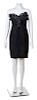 An Alberta Ferretti Black Silk Strapless Dress, Size 12.