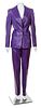 An Escada Purple Leather Pant Suit, Both size 38.
