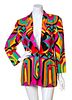 A Genny Multicolor Bold Abstract Print Jacket, Size 12.
