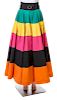 A Jean-Remy Daumas Multicolor Cotton Striped Skirt, Size 38.
