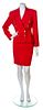 A Lolita Lempicka Red Jacket and Skirt Set, Size 8.