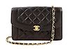 A Chanel Black Lambskin Flap Shoulder Bag, 9.5" x 6.5" x 3"; Strap drop: 21".