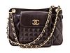 * A Chanel Brown Leather Quilted Handbag, 12" x 8" x 3.5"; Strap drop: 10".