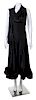 A Pauline Trigere 1960s Black Silk Dress,