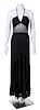 A Galanos for Amelia Gray 1960s Black Halter Gown, No size.