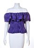 A Sant'Angelo Purple Silk Pleated Blouse, No size.