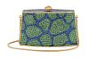 A Judith Leiber Blue and Green Crystal Clutch, 4.5" x 2.75" x 1".