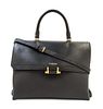 A Lanvin Black Leather Crossbody Bag, 12.5" x 8.5" x 4"; Handle drop: 4.5"; Shoulder drop: 21.5"- 16.75".