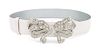A Judith Leiber White and Silver Metallic Belt, Size small.