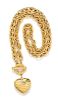 * A Givenchy Goldtone Link Necklace with Heart Pendant, 30" length.