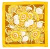 A Ferragamo 90cm Goldenrod Silk Sunflower Scarf, 36" x 36".