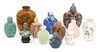 A Group of Chinese Snuff Bottles Height of largest 3 1/2 inches.