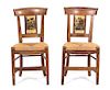 A Pair of Italian Directoire Style Painted Side Chairs Height 34 inches.