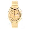 Men's Vintage Seiko Tachymeter Gold Plated Stainless Steel Automatic Bracelet Watch, 6139-6015. Cas