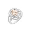 Approx. 1.71 Carat Oval Cut Diamond and 14 Karat White Gold Ring accented throughout with Round Bri